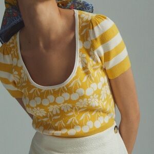 Anthropologie Maeve Trixie Sweater Tee Size XL